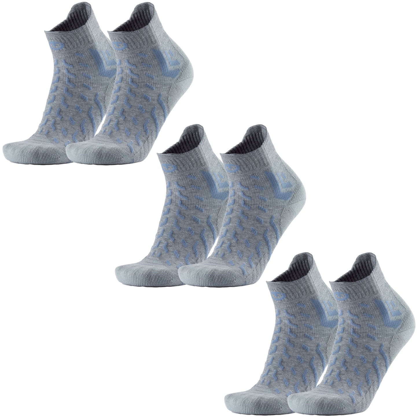 Set of 3 pairs - Hiking socks - Trekking Cool Light Ankle unisex grey/blue