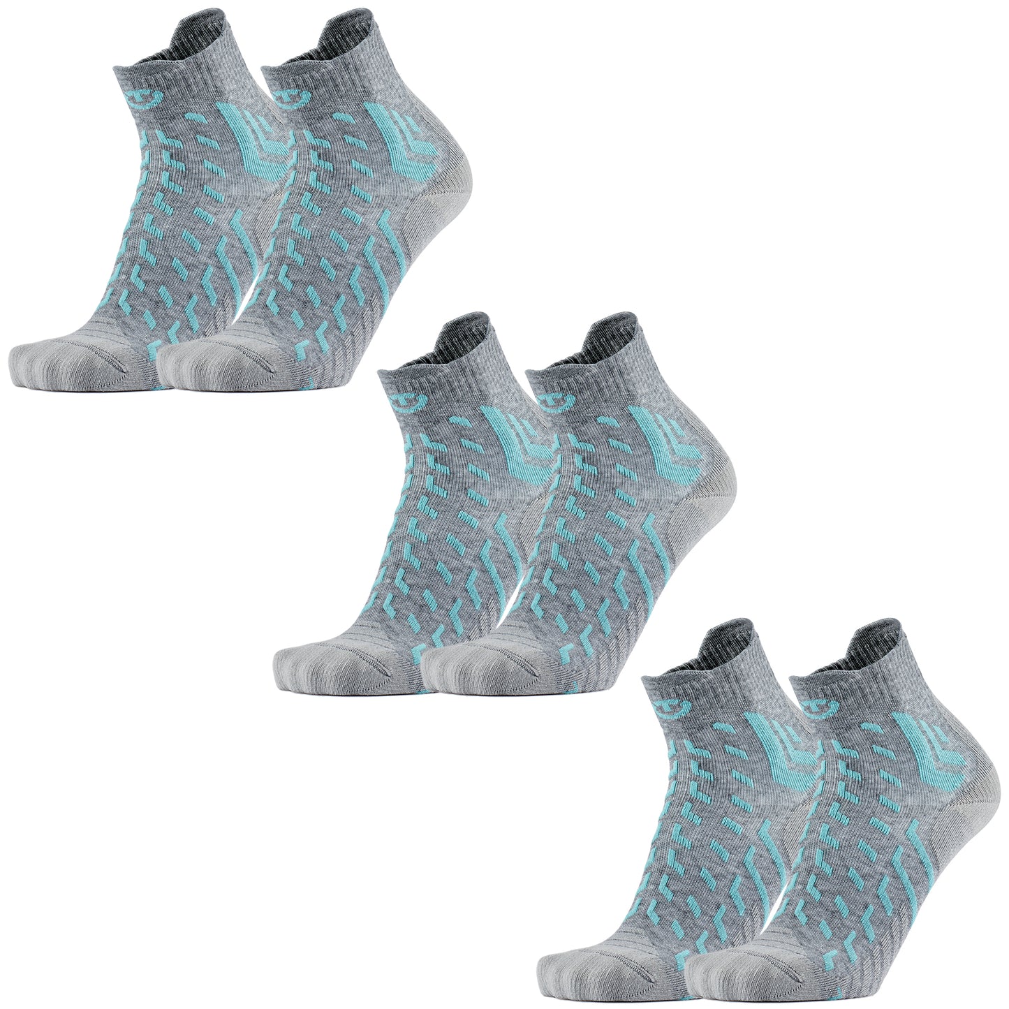 Set of 3 pairs - Hiking socks - Trekking Cool Light Ankle women light grey/turquoise
