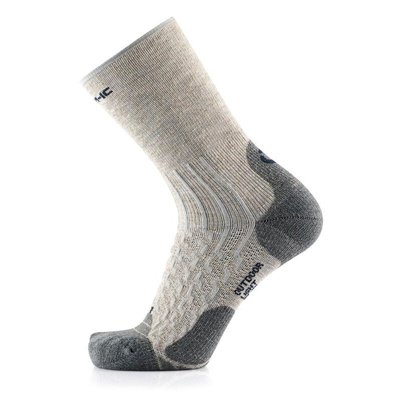 Hiking Socks - Outdoor Light Linen Crew Light Grey/Charcoal