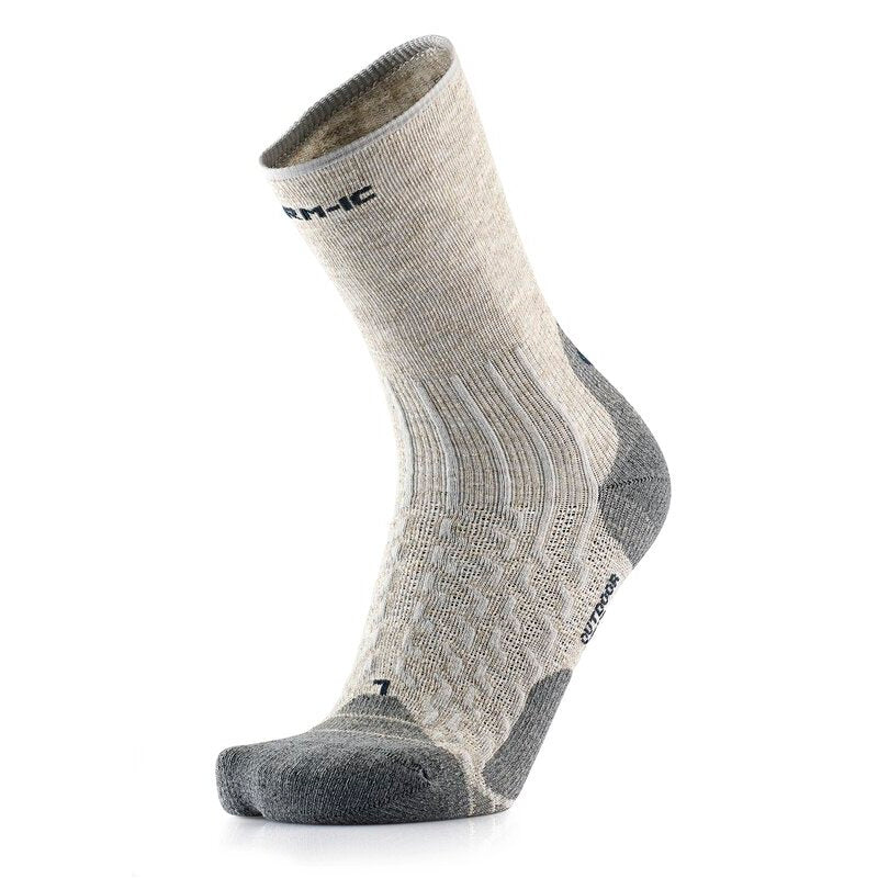 Hiking Socks - Outdoor Light Linen Crew Light Grey/Charcoal
