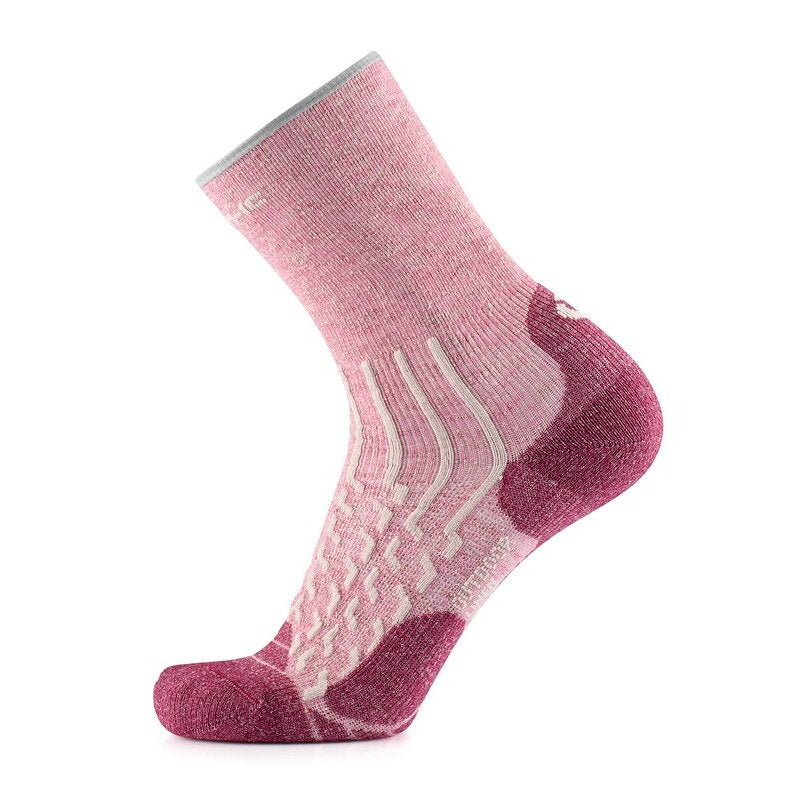 Hiking Socks - Outdoor Light Linen women crew Pastel Pink/Strawberry