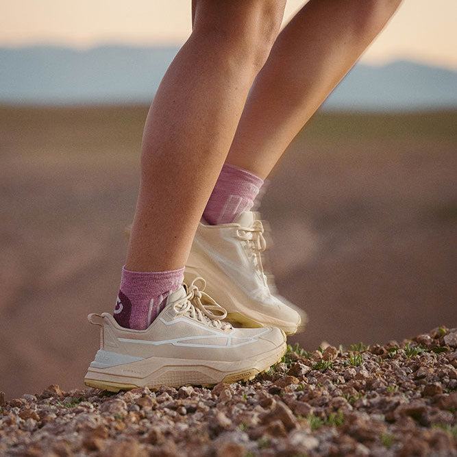 Wandersocken – Outdoor Light Linen Ankle Damen Pastellrosa/Erdbeer