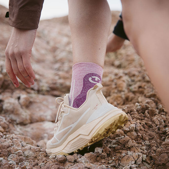 Wandersocken – Outdoor Light Linen Ankle Damen Pastellrosa/Erdbeer