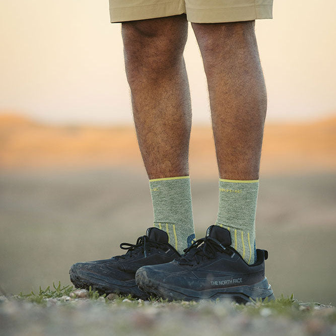 Chaussettes de randonnée - Outdoor Light Linen Crew citron/marine