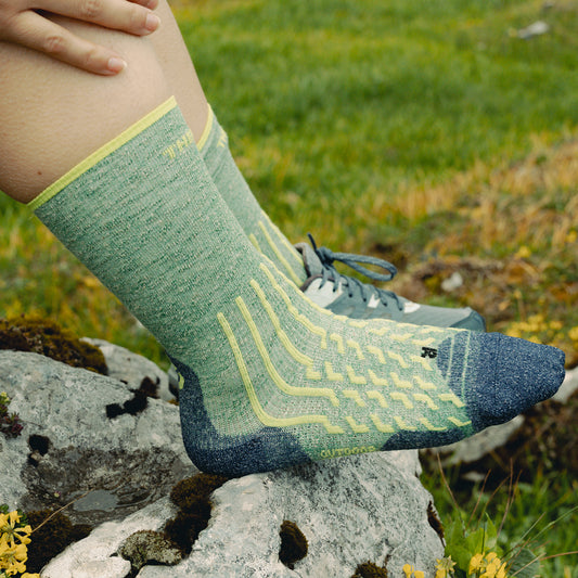 Chaussettes de randonnée - Outdoor Light Linen Crew citron/marine
