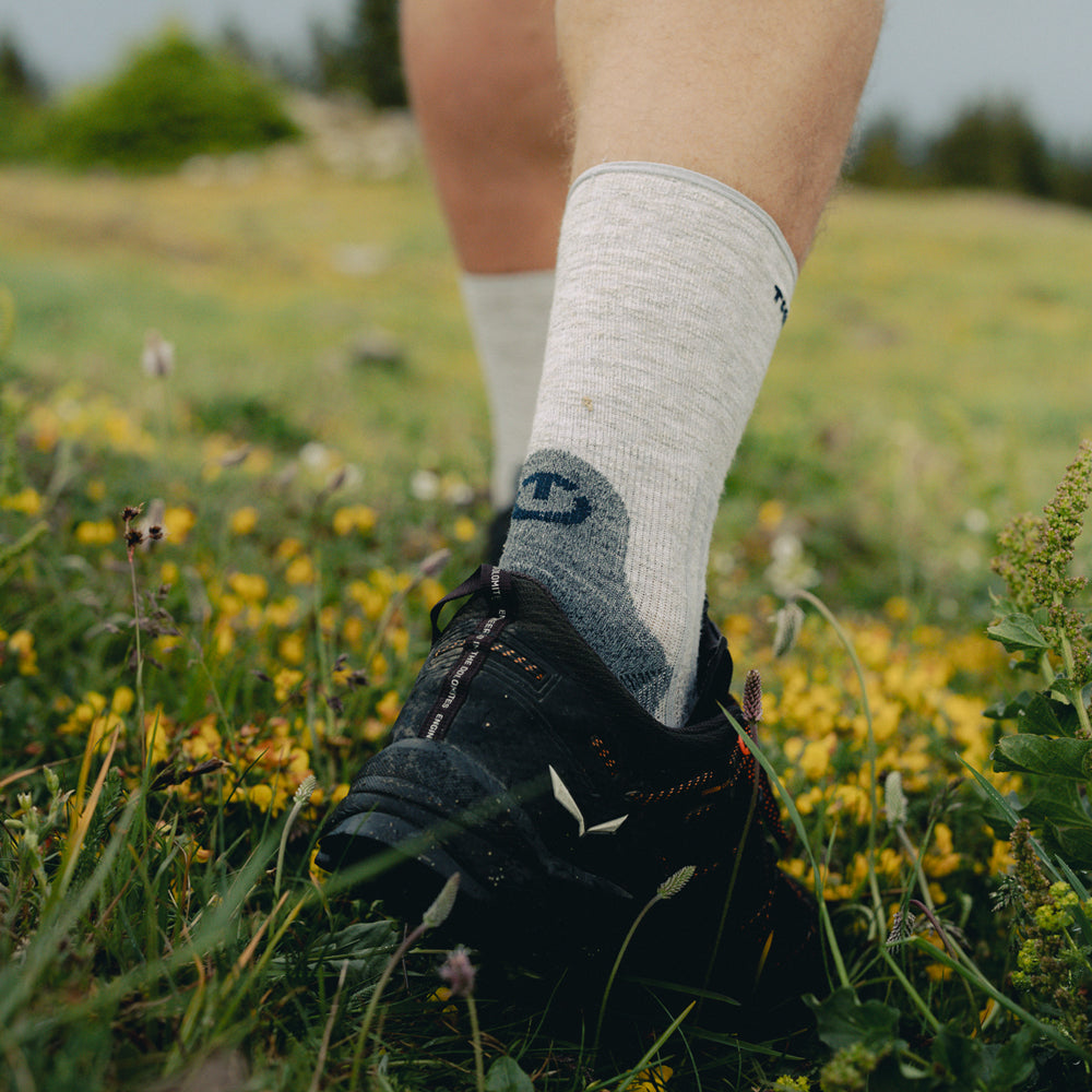 Wandersocken – Outdoor Light Linen Crew Hellgrau/Anthrazit